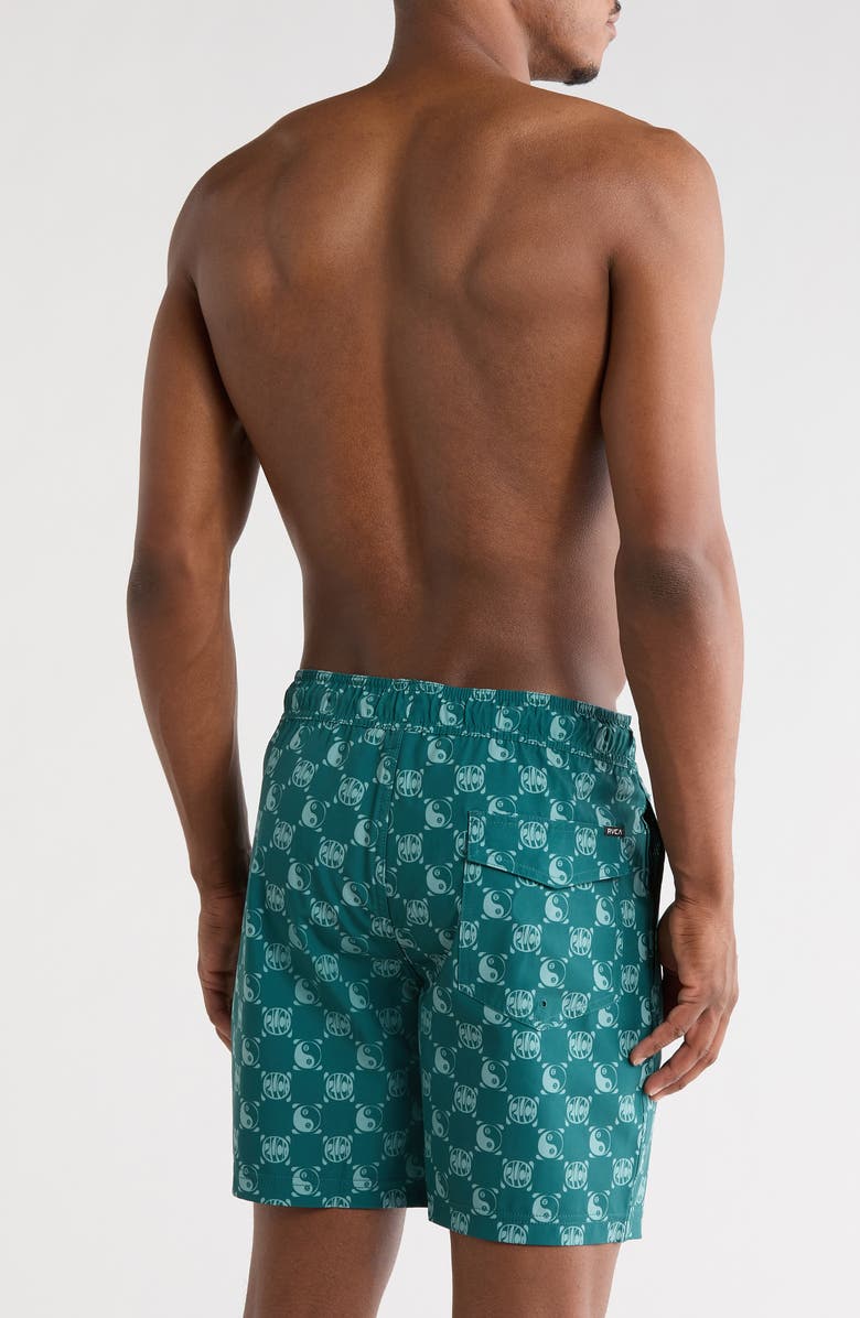 RVCA Checkmate Swim Trunks, Alternate, color, Oceana