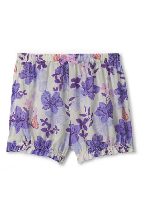 Hatley Painted Magnolias Pintuck Top & Bubble Shorts Set In Cami Lace