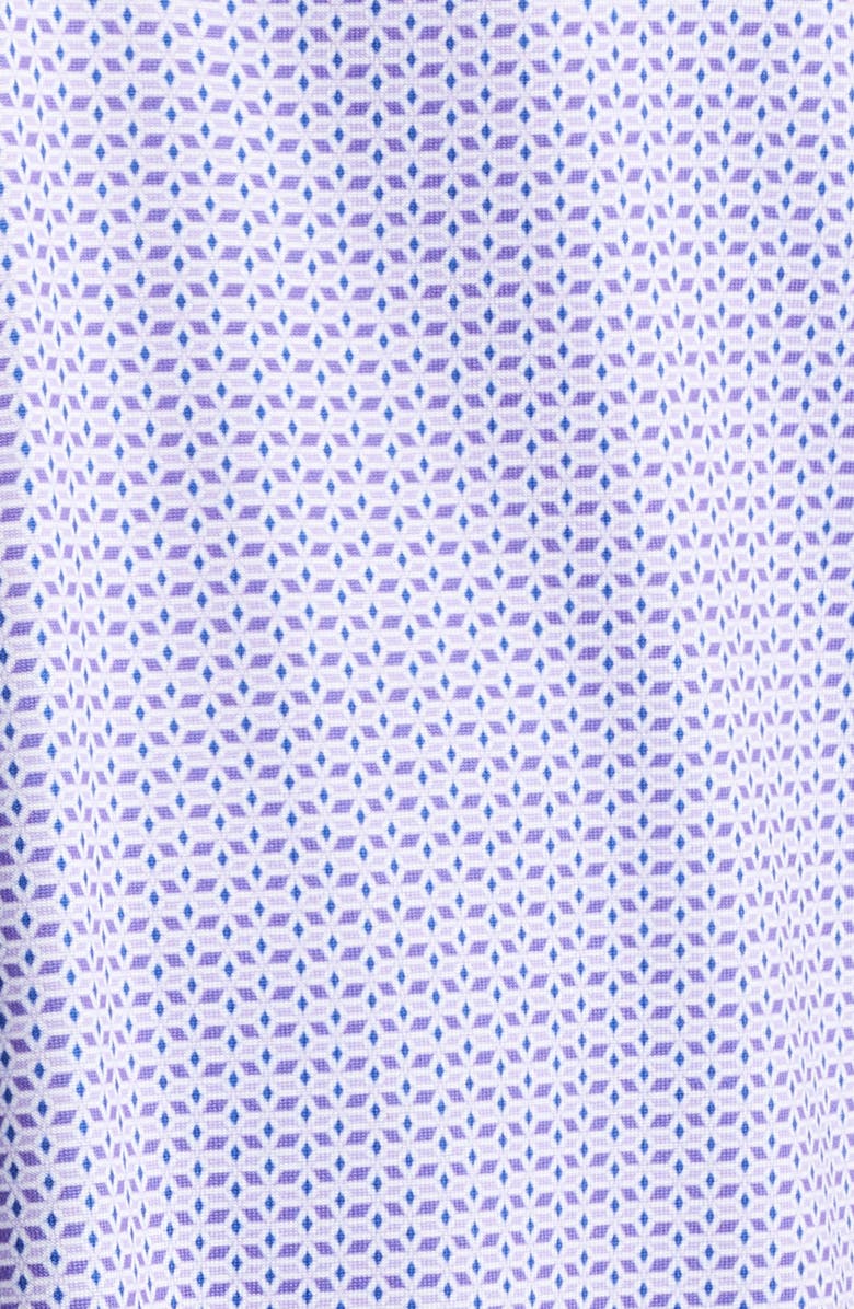 Johnston & Murphy XC4<sup>®</sup> + Cool Degree<sup>™</sup> Geo Print Performance Golf Polo, Alternate, color, Purple/Navy