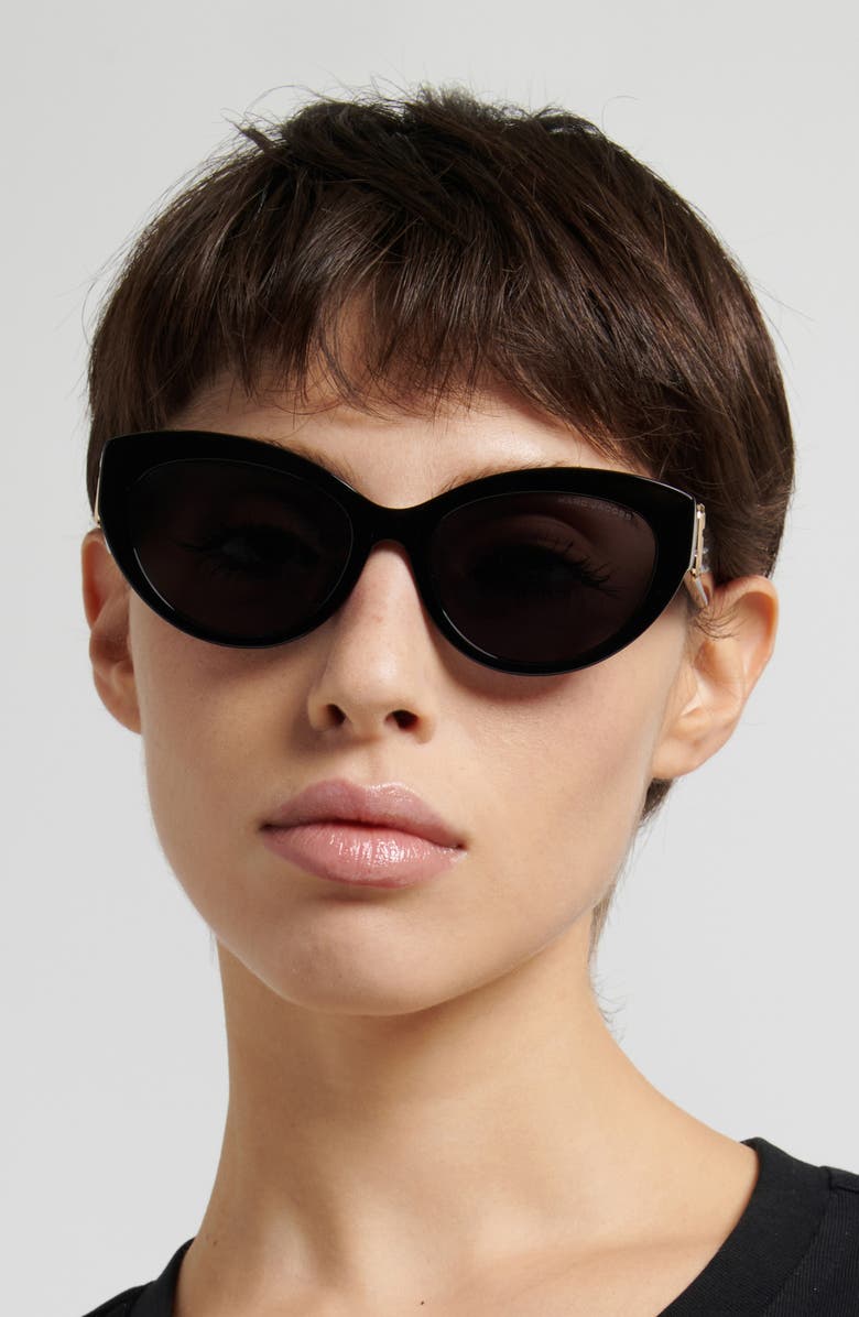 Marc Jacobs 54mm Cat Eye Sunglasses, Alternate, color, Black/ Grey