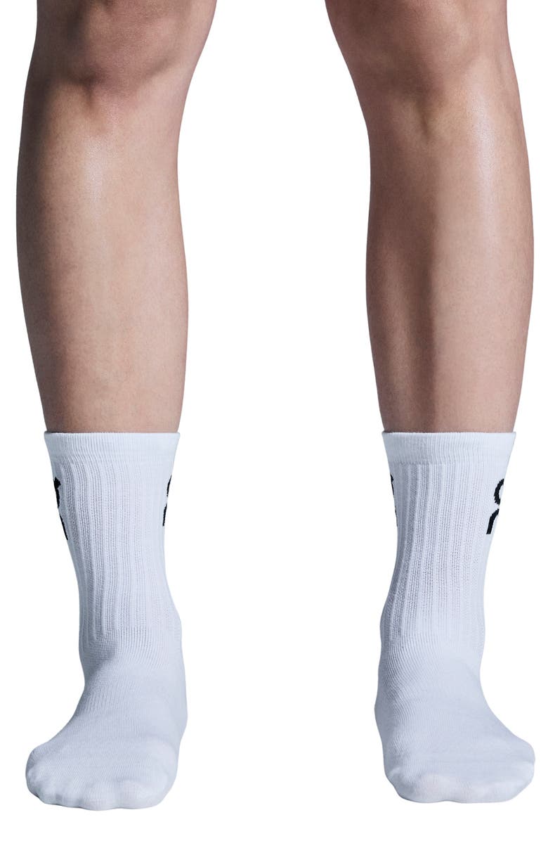 On 3-Pack Logo Crew Socks, Alternate, color, White