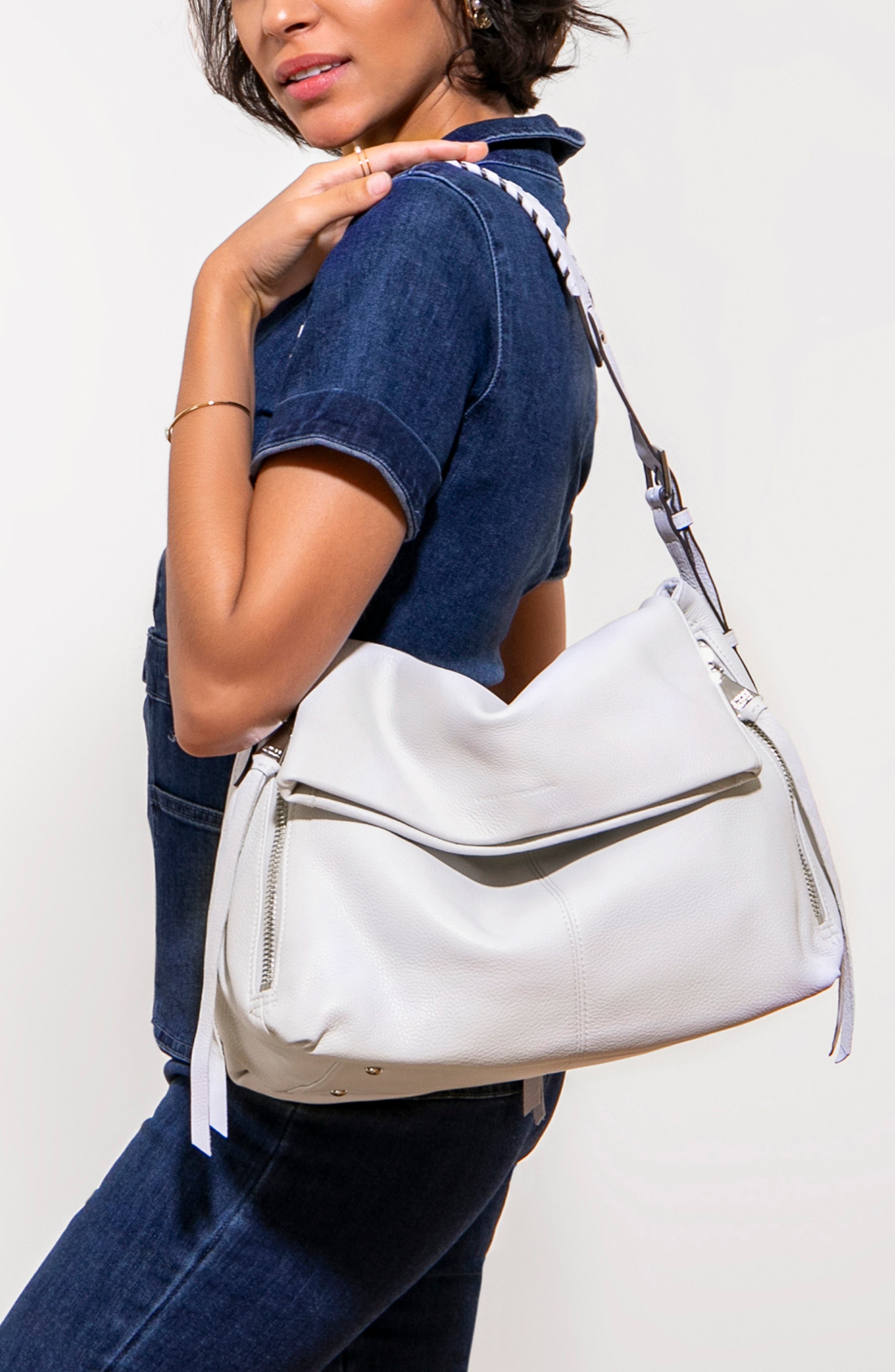 AIMEE Bali Double Entry Bag, Alternate, color, Cloud W/ Shiny Gold