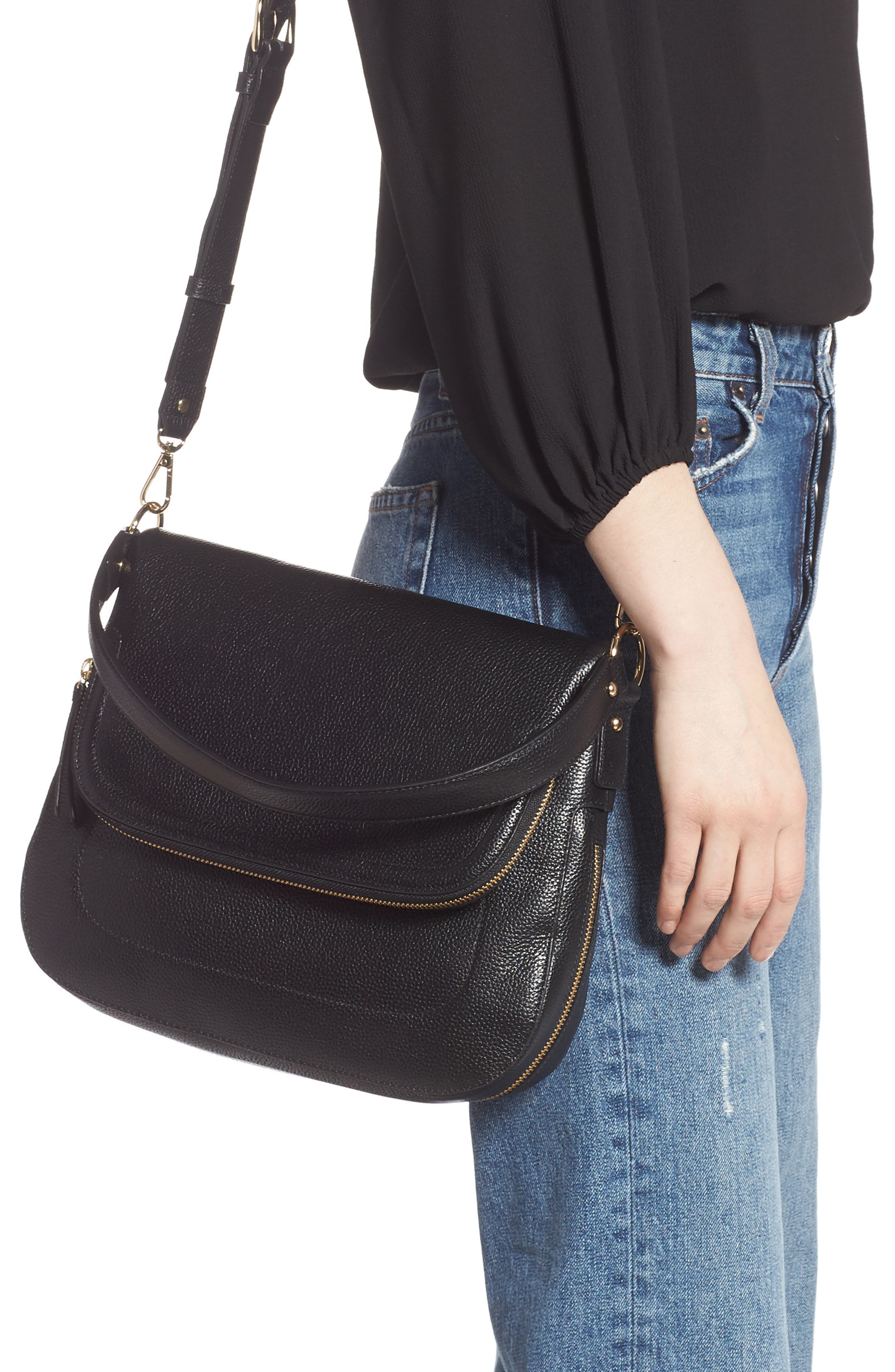 Nordstrom Bella Leather Crossbody Bag, Alternate, color, 