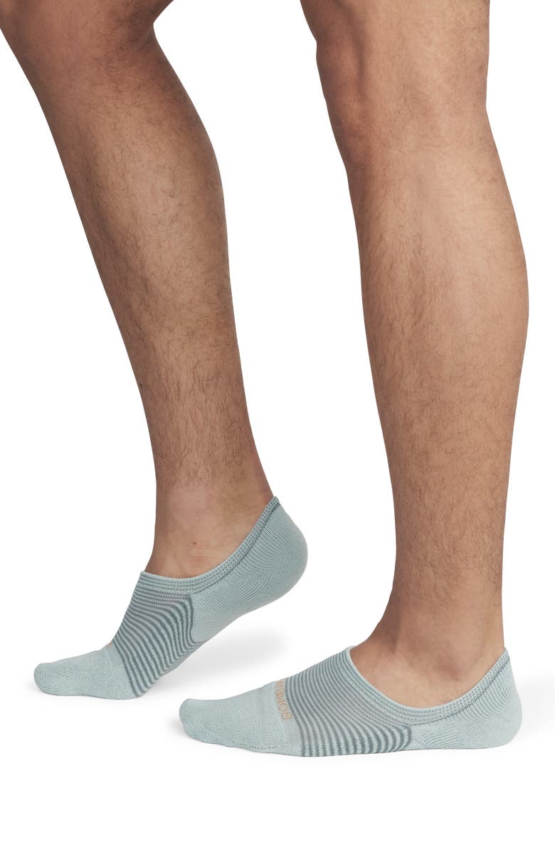 Bombas Solid Feedstripe Cushioned No-Show Socks, Alternate, color, Misty Sky