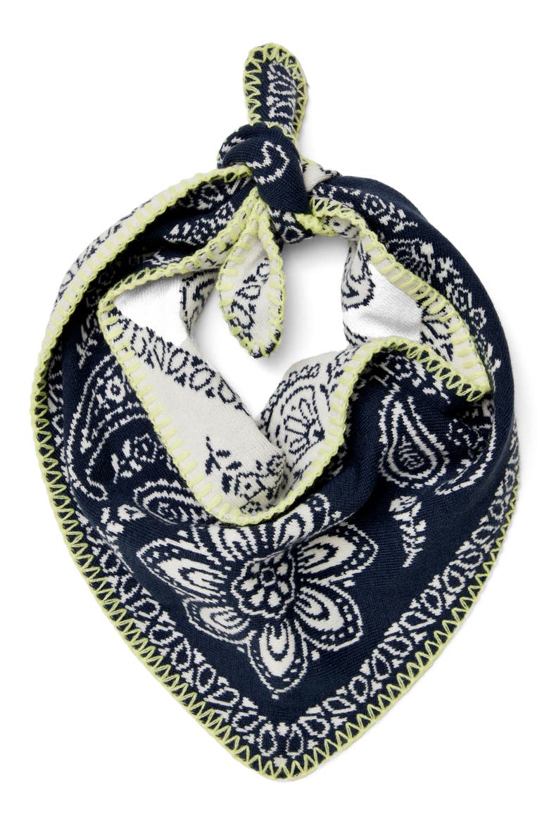 Carmen Knitted Triangle Scarf, Alternate, color, DENIM JEANS