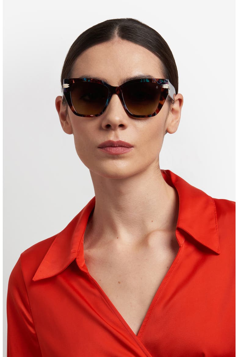 53mm Gradient Cat Eye Sunglasses, Alternate, color, HAVANA BLUE