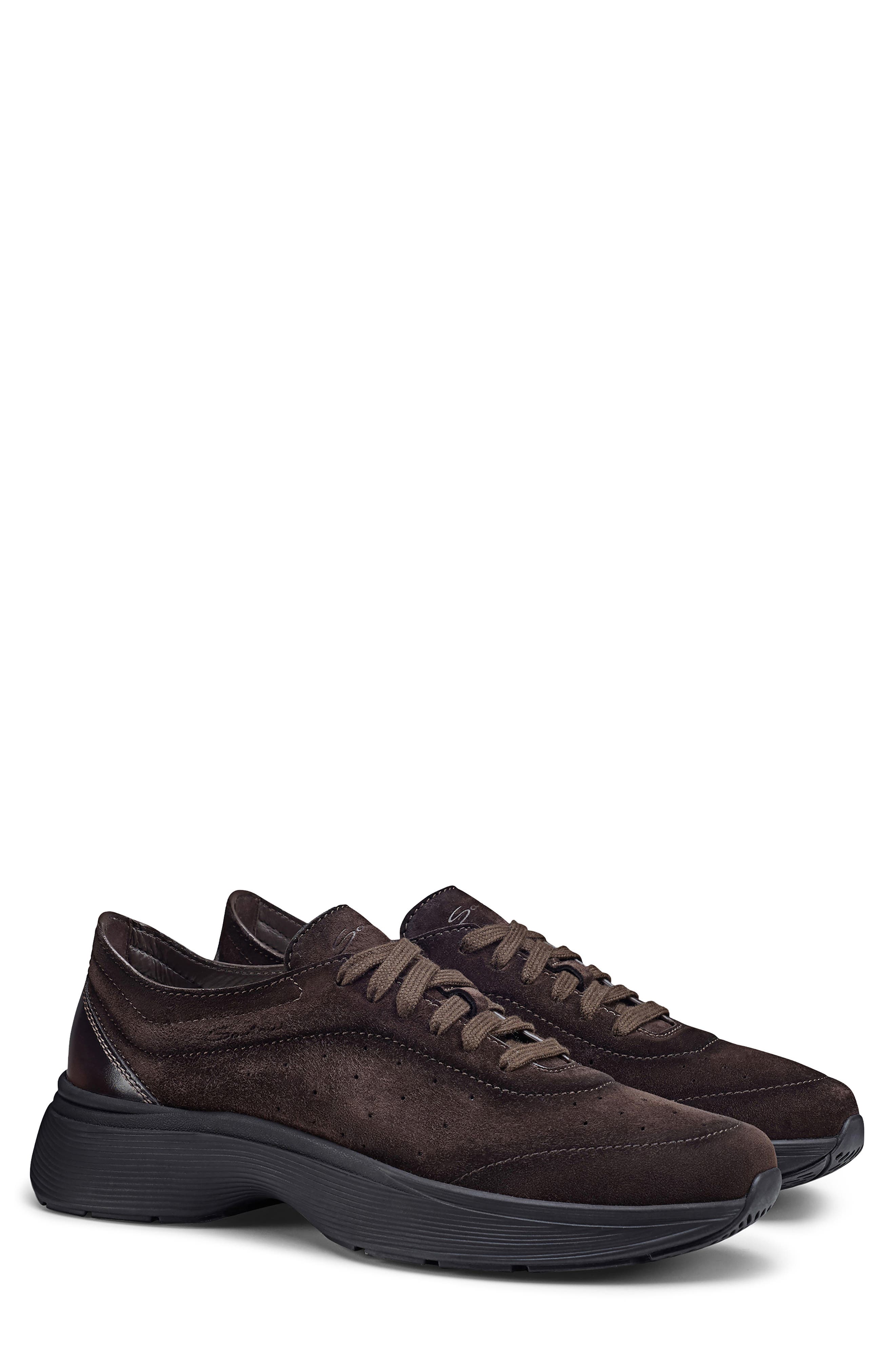 Santoni Bounce Sneaker, Main, color, Dark Brown