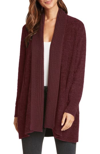Matty M . Waterfall Cardigan In Burgundy