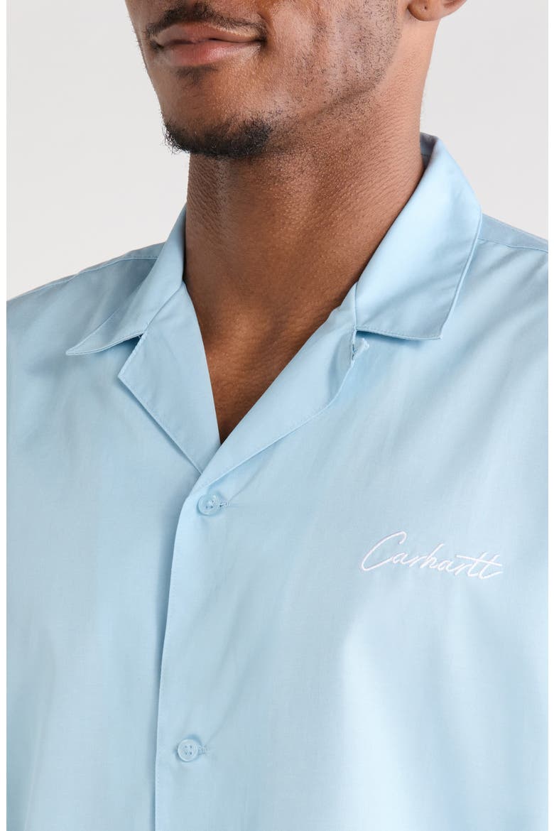 Delray Cotton & Lyocell Camp Shirt, Alternate, color, ICARIA / WHITE