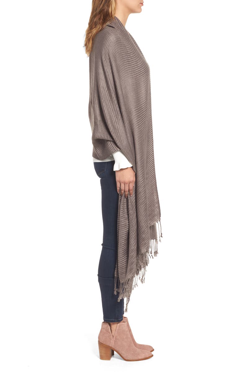 Nordstrom Fringe Textured Wrap, Alternate, color,