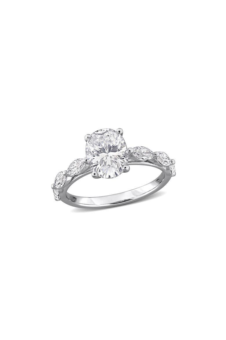 Created Moissanite Ring, Main, color, SILVER