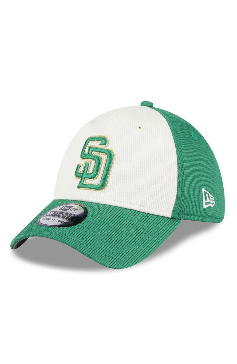 New Era Men's New Era White/Green San Diego Padres 2024 St. Patrick's Day 39THIRTY Flex Fit Hat, Main, color, 