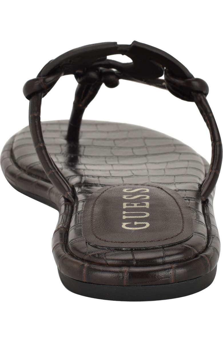 GUESS Saime Croc Embossed Sandal, Alternate, color, Dark Brown