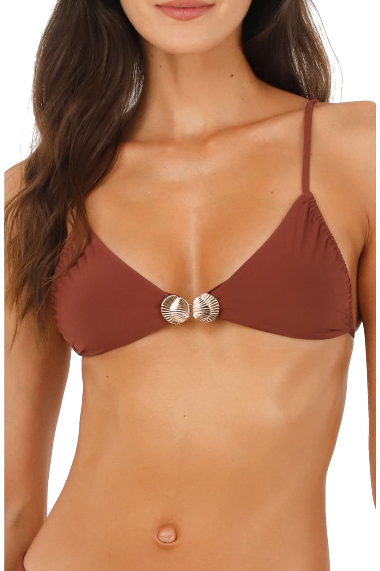 Cleo Triangle Bikini Top, Main, color, BARN RED