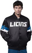 STARTER Men's Starter Black Detroit Lions Triple Option Full-Snap Varsity Jacket