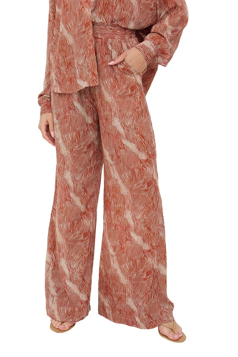 Ginger High Waist Tiger Print Trouser, Main, color, Red
