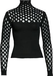 Valentino Net Mock Neck Sweater