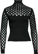 Valentino Net Mock Neck Sweater