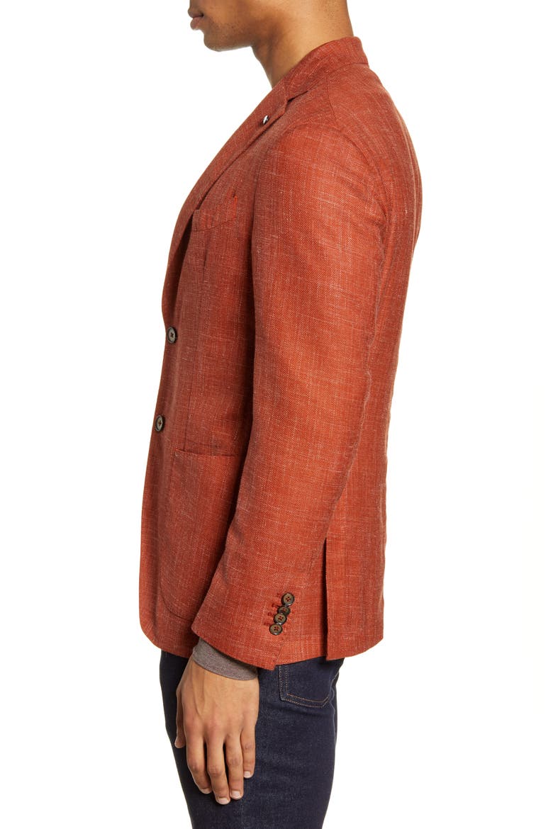 Trim Fit Solid Wool Blend Sport Coat, Alternate, color, ORANGE
