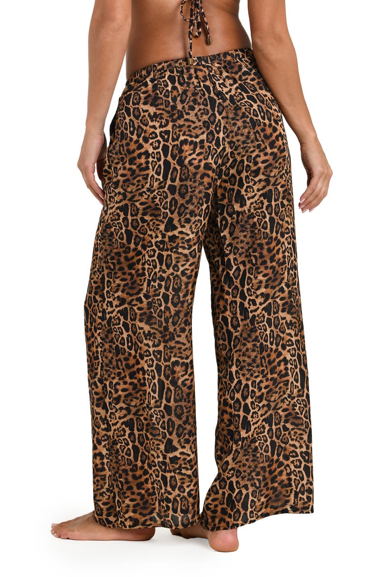 Geraldine Leopard Cover-Up Pants, Alternate, color, NATURAL
