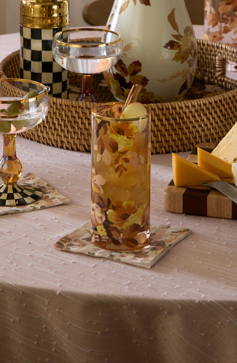 MACKENZIE CHILDS Set of 4 Wild Rose Highball Glasses, Alternate, color, Pink