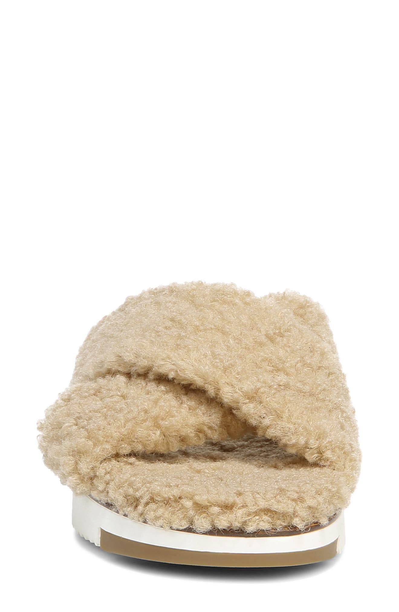 Alice Faux Fur Sandal, Alternate, color, CAMEL