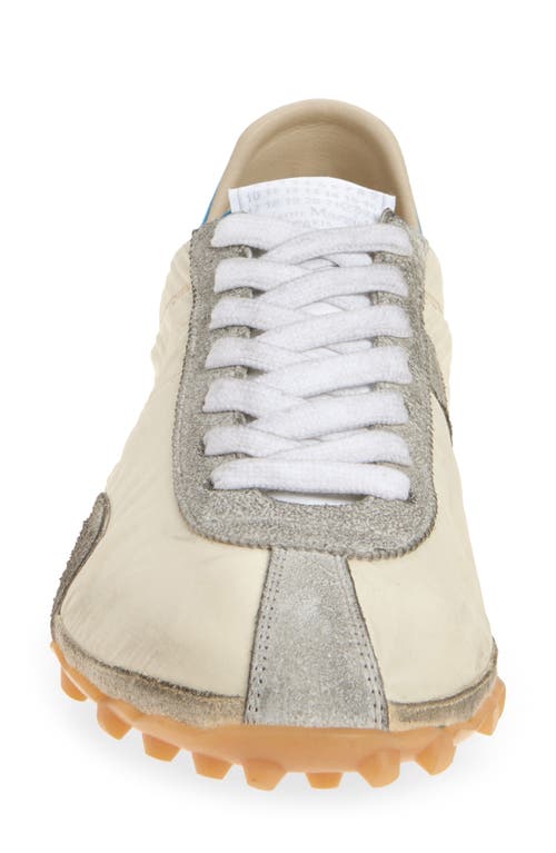 Maison Margiela Studded Sole Low Top Sprinters In Lemon/white/grey