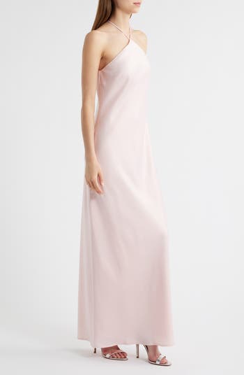 Araceli Halter Strap Satin Slipdress
