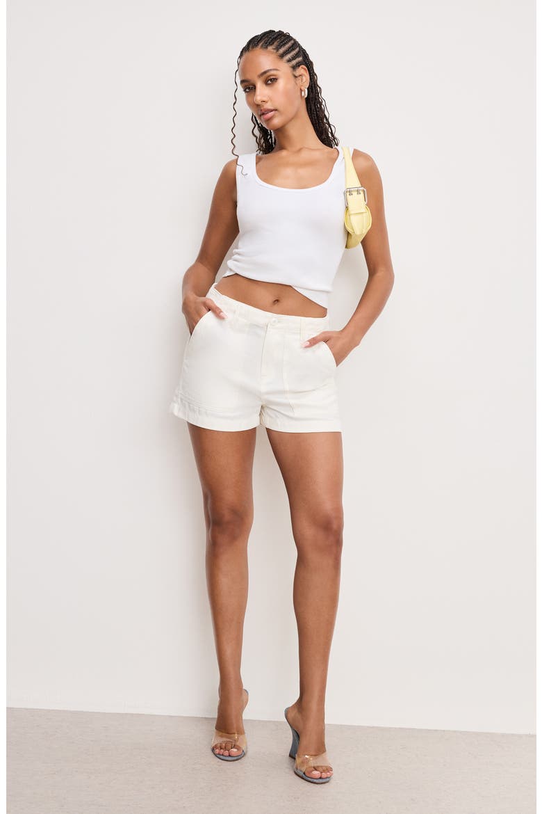 Lite Cotton Blend Shorts, Alternate, color, CLOUD WHITE001