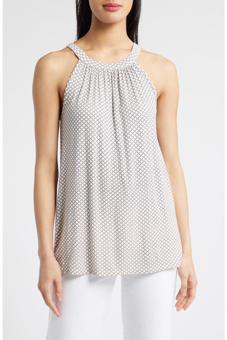 Tile Print Knit Tank, Main, color, GREY TILE