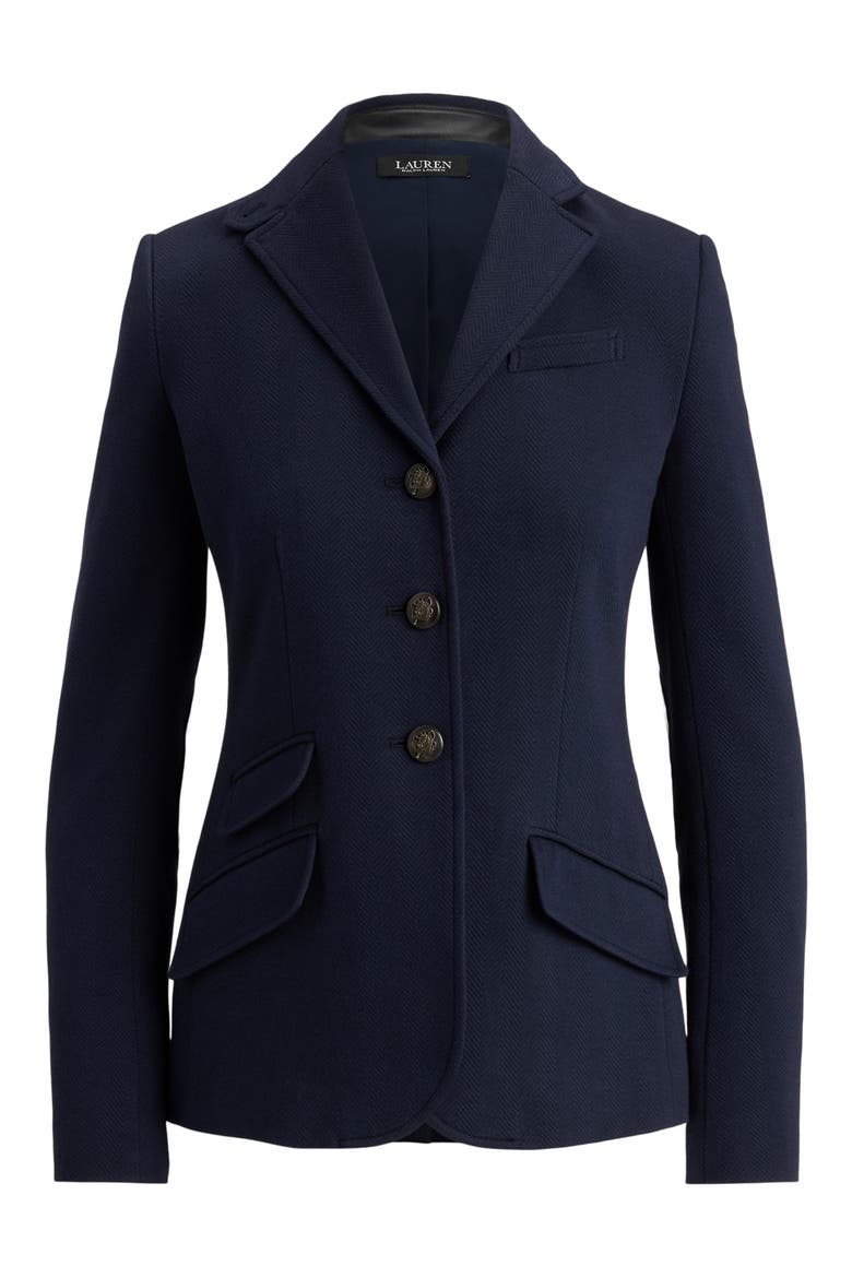 Herringbone Cotton Blend Jacquard Blazer, Alternate, color, LAUREN NAVY