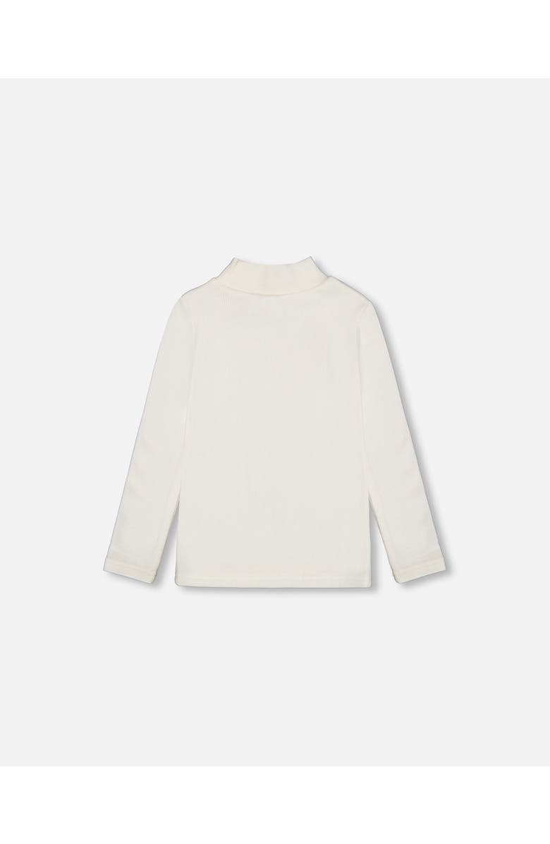 Deux par Deux Girl's Super Soft Brushed Mock Neck Top Off White, Alternate, color, 