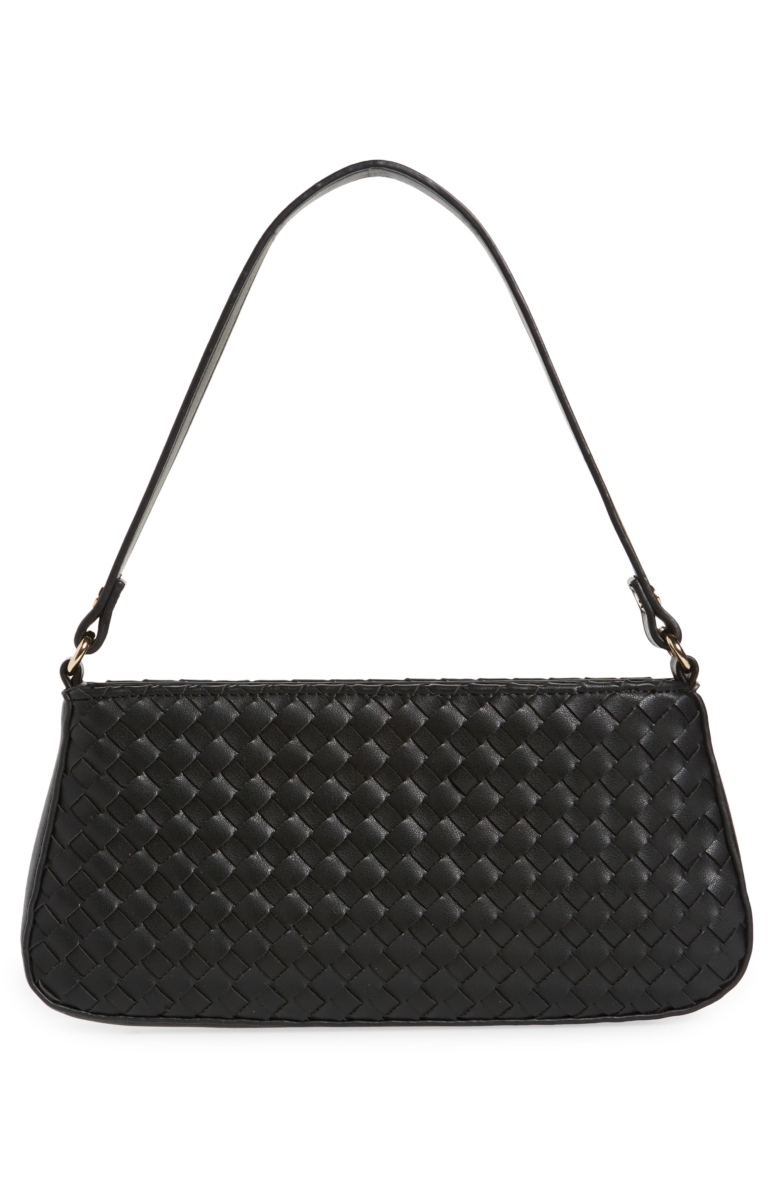 Mali + Lili Woven Vegan Leather Baguette Shoulder Bag, Alternate, color, 