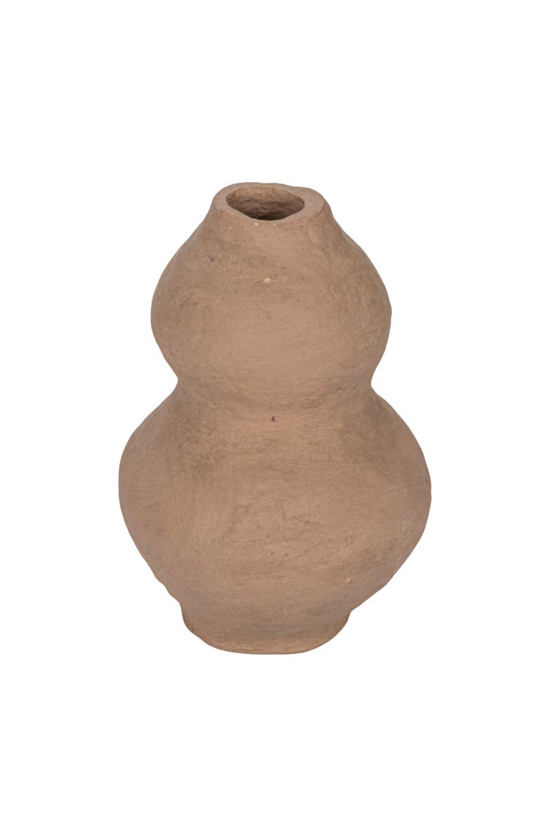 Storied Home Handmade Paper Mâché Vase with Dusty Color and Smooth Design, Pink, Main, color, Pink