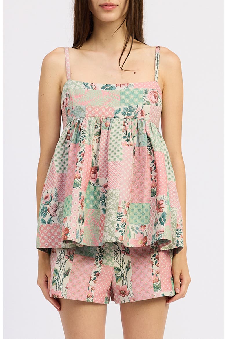 Gigi Babydoll Top, Main, color, PINK IVORY SAGE