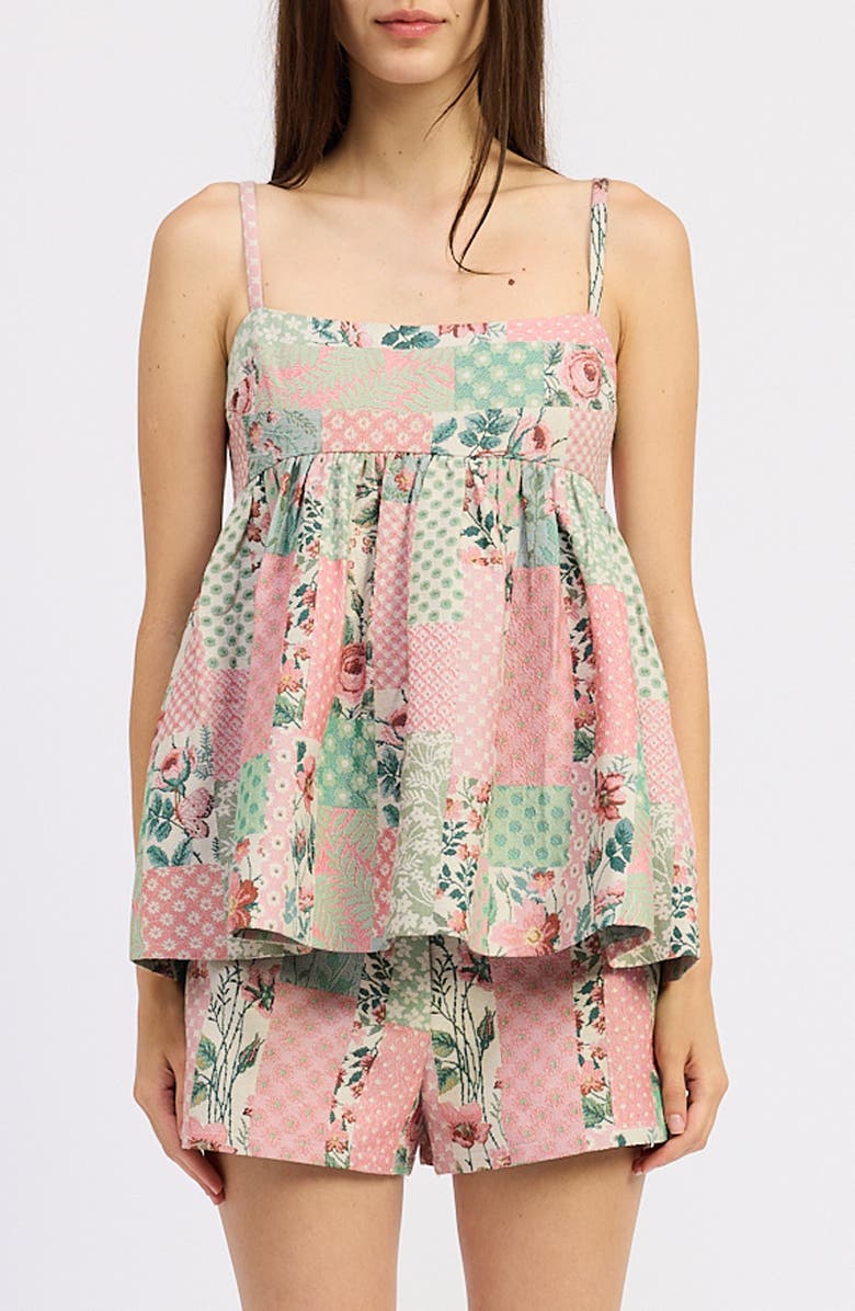 JACQUIE THE LABEL Gigi Babydoll Top, Main, color, Pink Ivory Sage