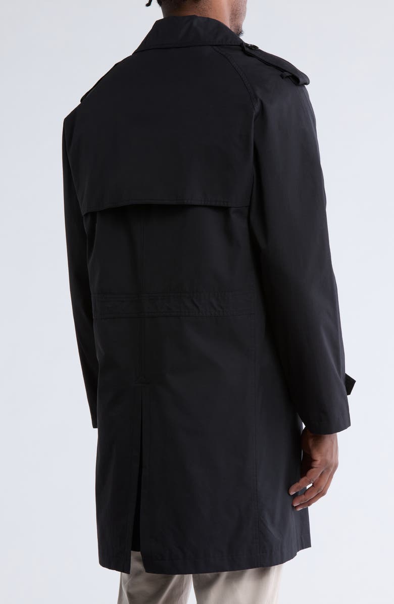 London Fog Double Breasted Water Resistant Trench Coat, Alternate, color, Black