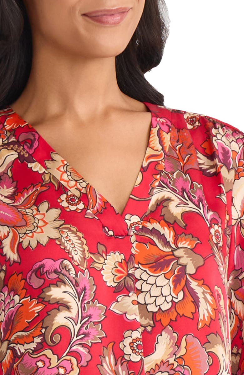 Jones New York Floral Top, Alternate, color, Deep Rouge Multi