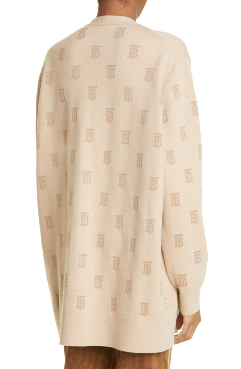 Burberry Women's Salena TB Logo Jacquard Wool & Silk Blend Cardigan, Alternate, color, 