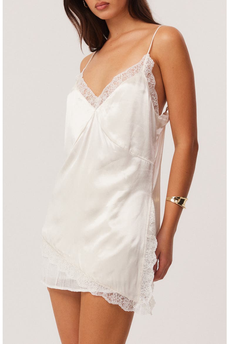 Toni Lace Trim Asymmetric Camisole, Alternate, color, CREME