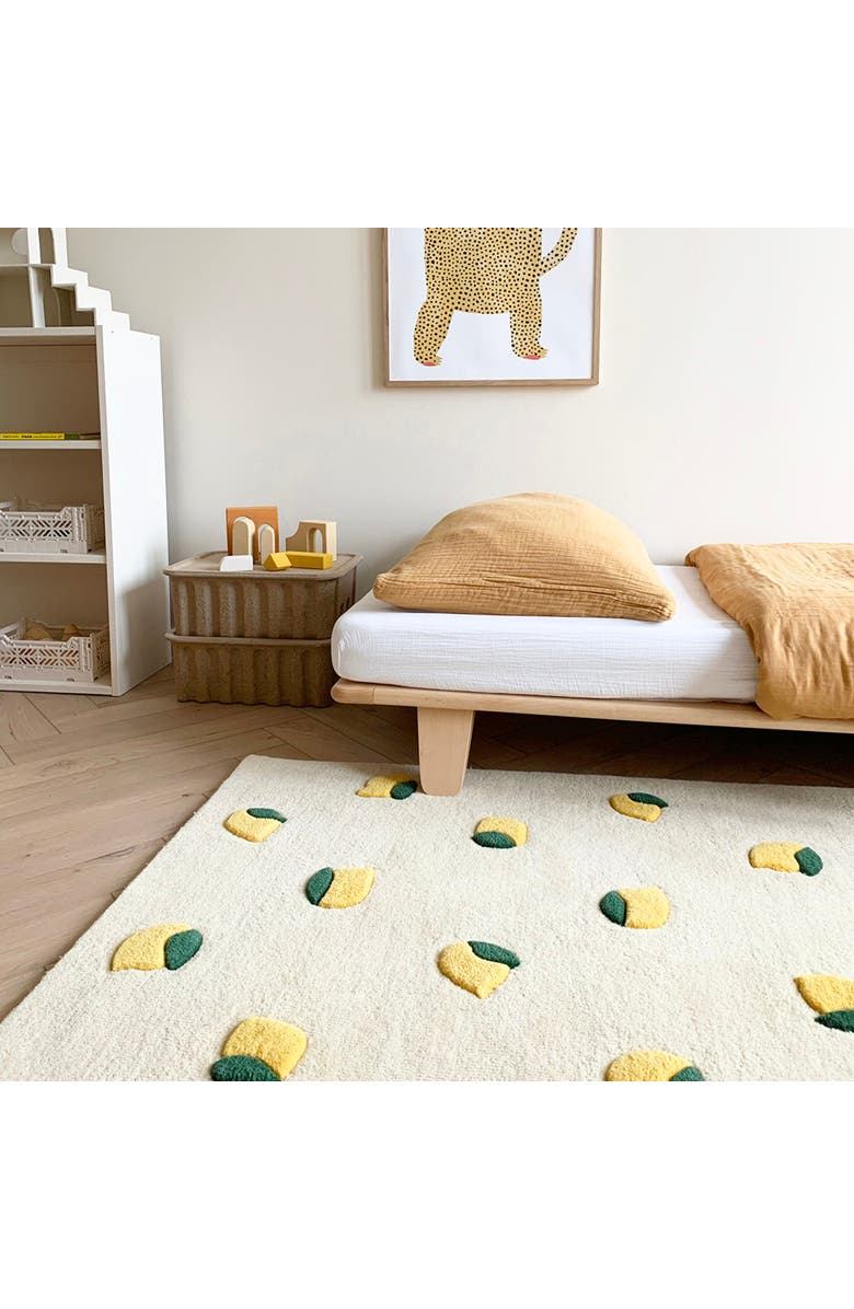 Maison Deux Lemons Rug, Alternate, color, Cream / Yellow Print