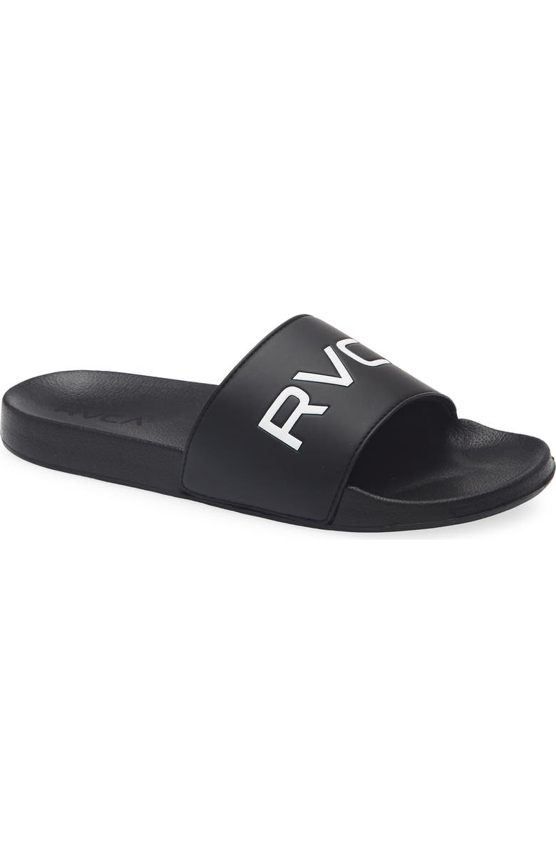 RVCA Sport Slide Sandal, Main, color, Black/ White