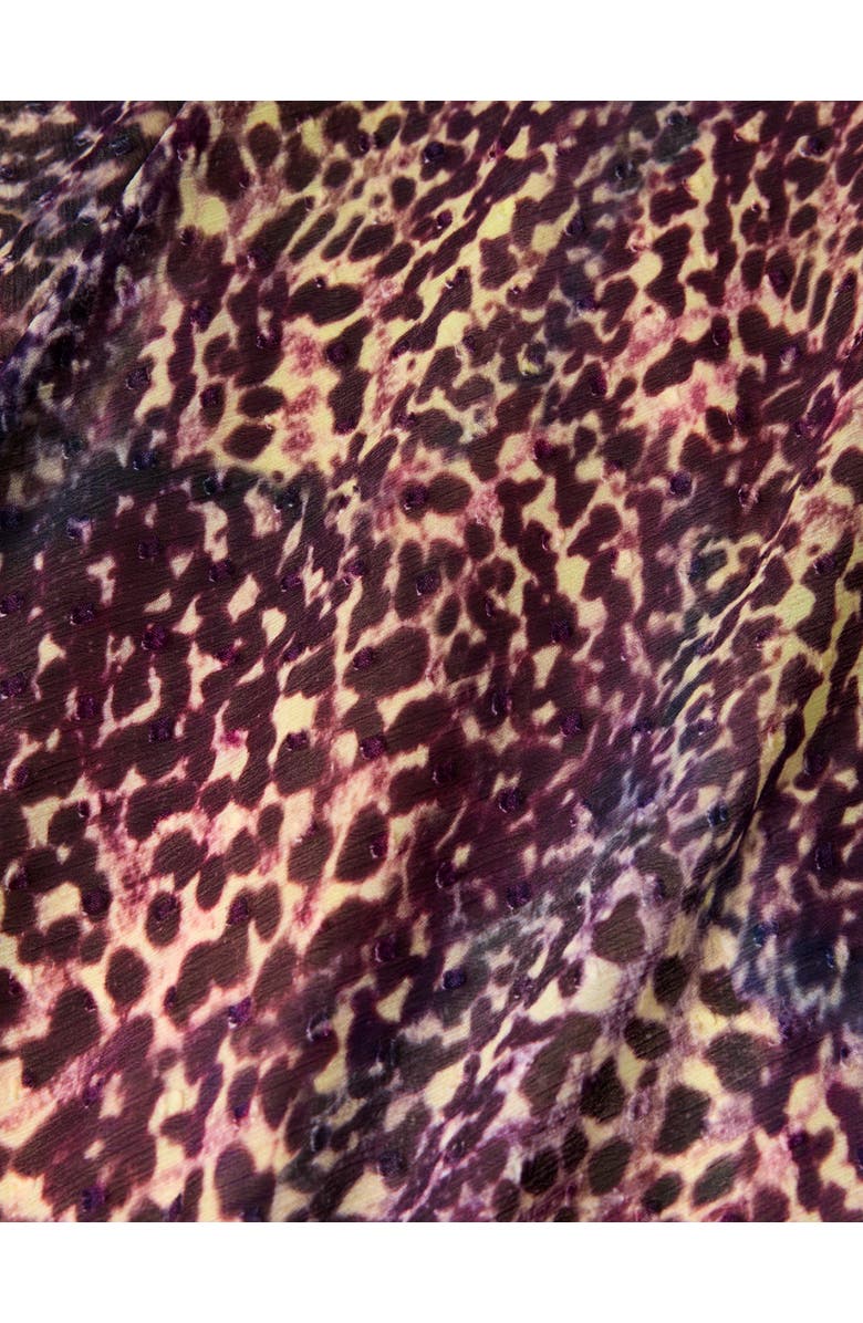 Whistles Orchid Print V-Neck Midi Dress, Alternate, color, Purp/Multi