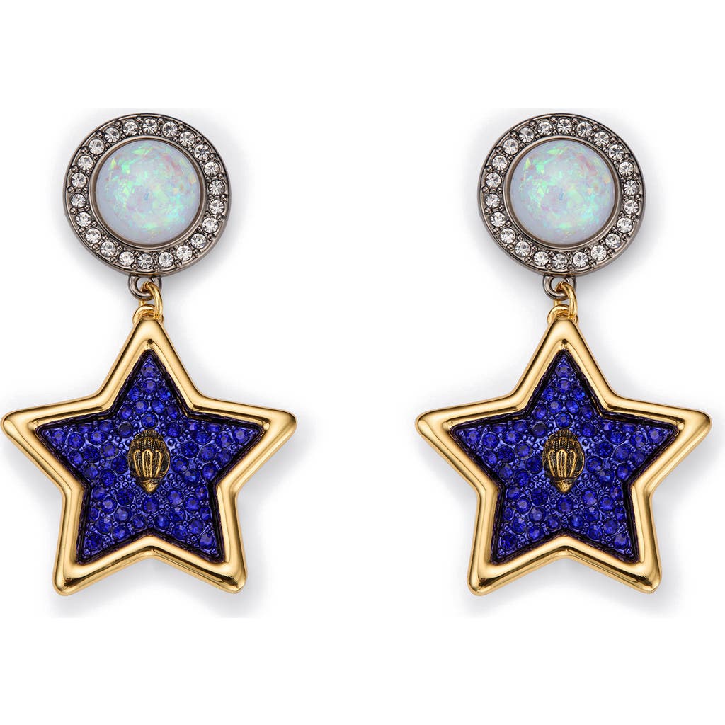 Kurt Geiger London Star Drop Earrings In Blue