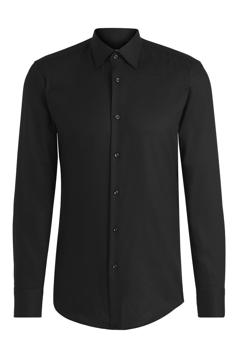 Hank Kent Trim Fit Dress Shirt, Main, color, BLK
