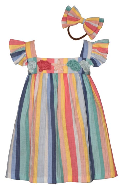 Shell Appliqué Dress & Headband Set (Baby)