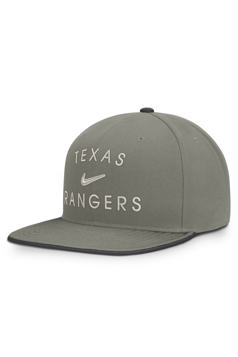 Men's Nike Olive Texas Rangers Pro Dri-FIT Snapback Hat, Main, color, Gray