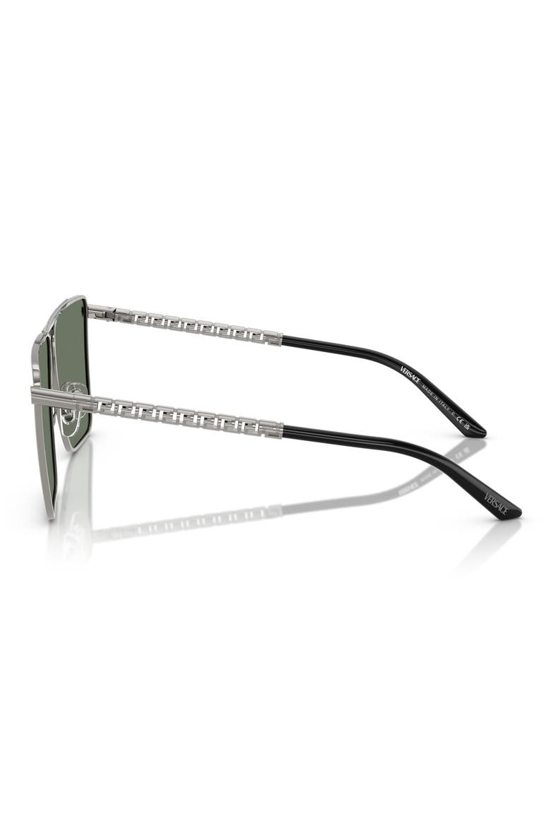 64mm Oversize Pillow Sunglasses, Alternate, color, GUNMETAL
