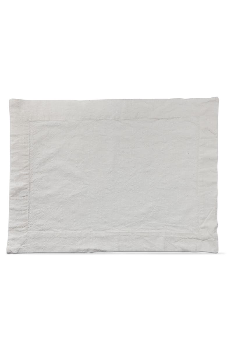 tag Threads Slub White Cotton Placemat - Machine Washable, Main, color, White
