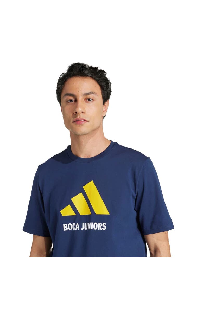 adidas Men's adidas White Boca Juniors Three-Stripes Wordmark T-Shirt, Alternate, color, Navy